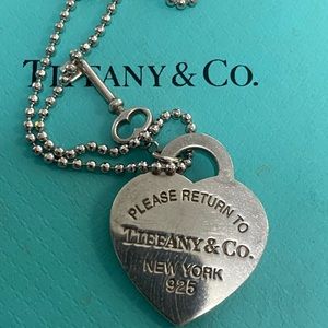 Tiffany & Co Please Return To Tiffany Necklace Heart & Key